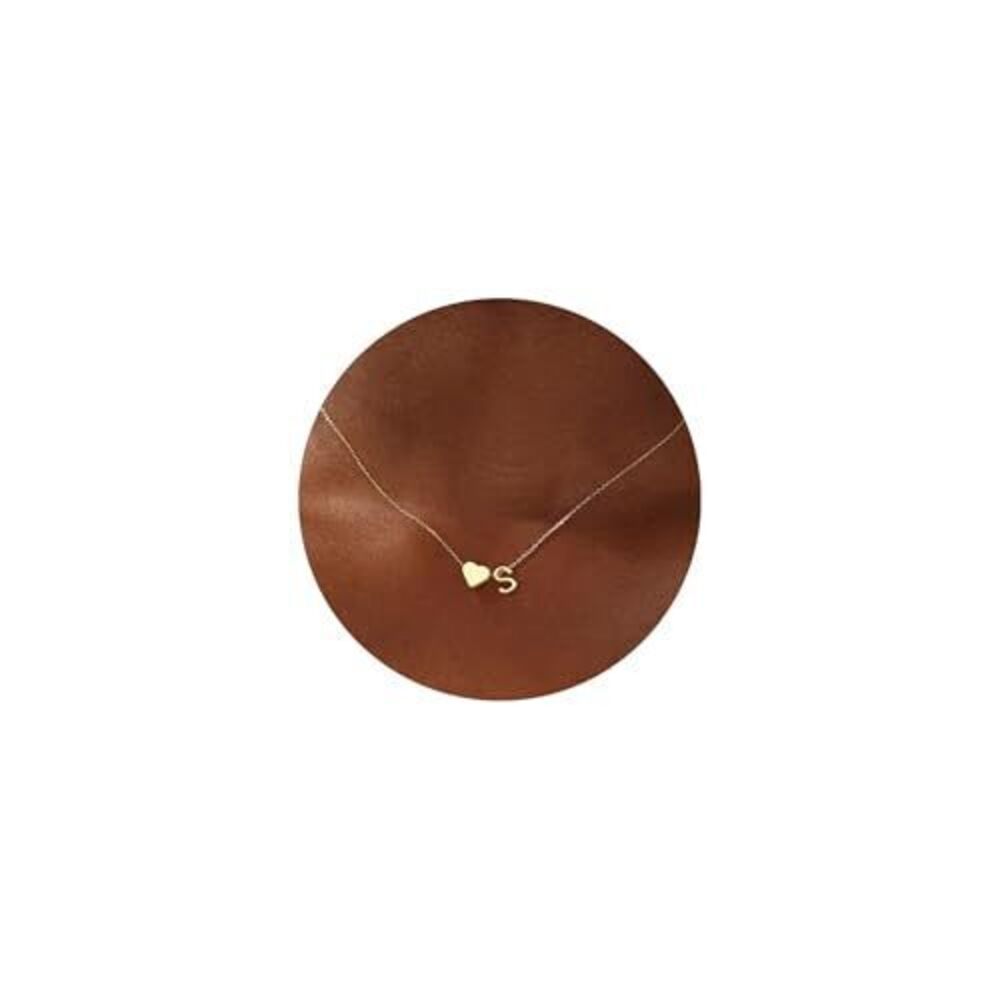 8020 Heart Necklaces Trendy, 18K-Gold-Plated Tiny Heart Initial S Dainty